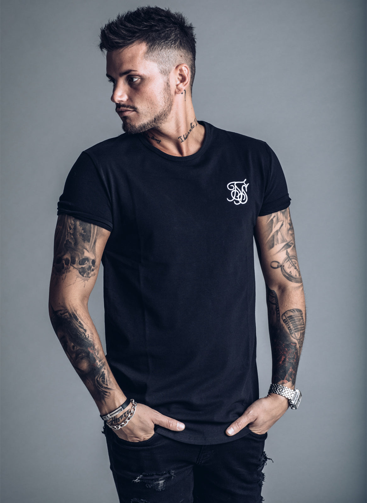 SikSilk Short Sleeve Gym T-shirt - Black