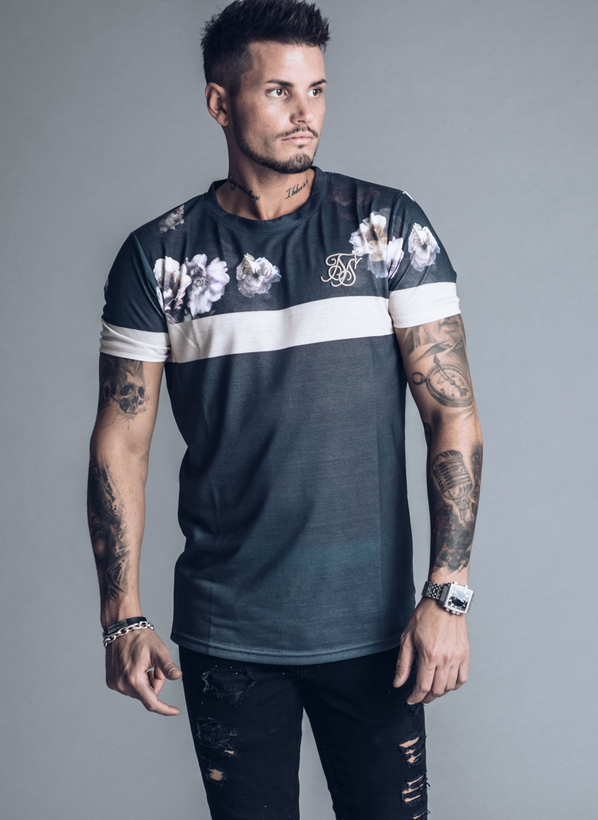 SikSilk S/S Curved Hem Sports T-shirt - Antique Rose
