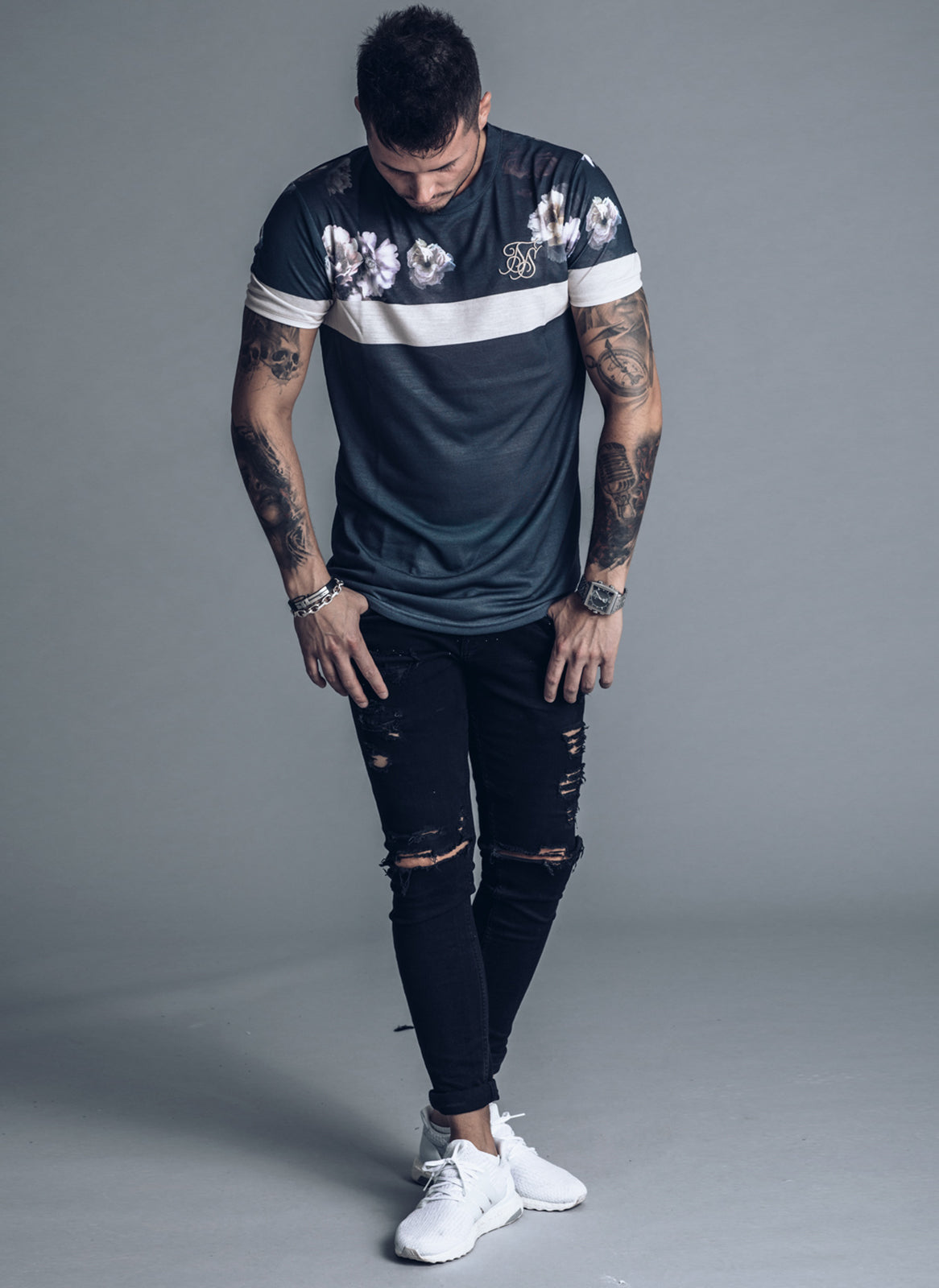 SikSilk S/S Curved Hem Sports T-shirt - Antique Rose