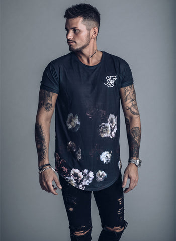 SikSilk Long Sleve Gym T-shirt - White and Gold