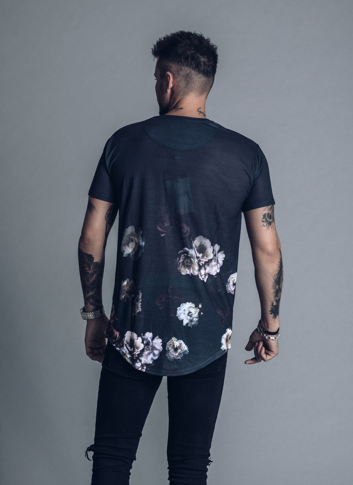 SikSilk Curved Hem Fade T-shirt - Antique Rose