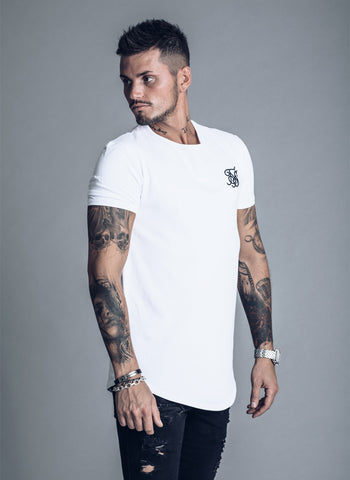 SikSilk Curved Hem Fade T-shirt - Antique Rose