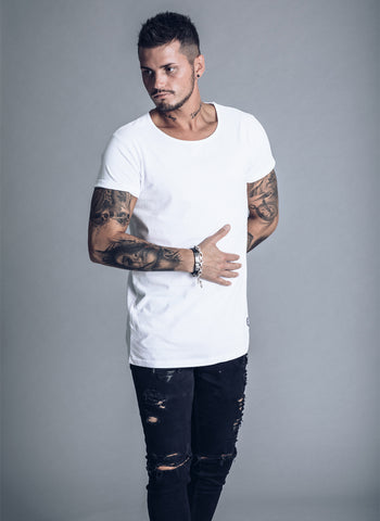 SikSilk Curved Hem Fade T-shirt - Antique Rose