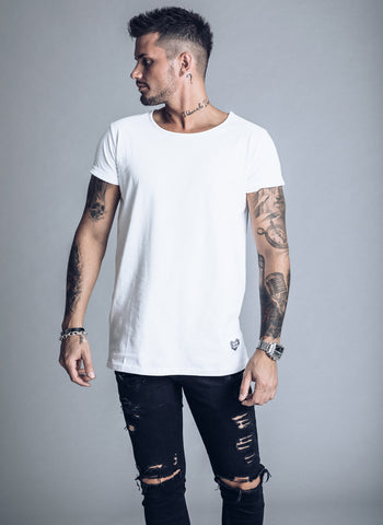SikSilk Curved Hem Fade T-shirt - Antique Rose