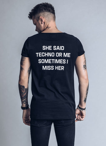 Sex Drugs Techno - black t-shirt - We love techno