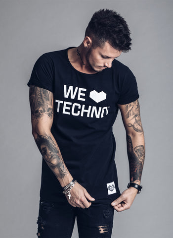 Peace Love Techno - White t-shirt - We love techno